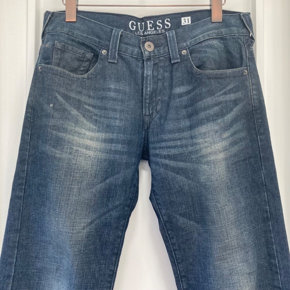 GUESS Jeans Rebel Straight Leg Dark Blue Denim Size 31 x 32 - Picture 2 of 14
